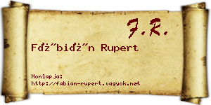 Fábián Rupert névjegykártya
